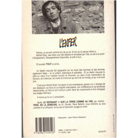 L'enfer, René Belletto, 1986 - roman thriller, suspense,