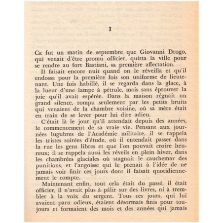 Le désert des tartares, Dino Buzzati, 1987 - roman, récit militaire