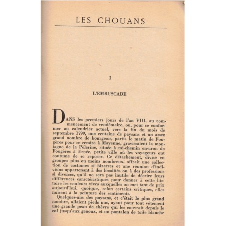 Les chouans, 2 tomes, Honoré de Balzac, 1951 - littérature 19e siècle, romans d'amour, romans historiques