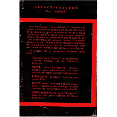 Les chouans, 2 tomes, Honoré de Balzac, 1951 - Sélect-Univers rouge Amour, cinéma, Jean Marais