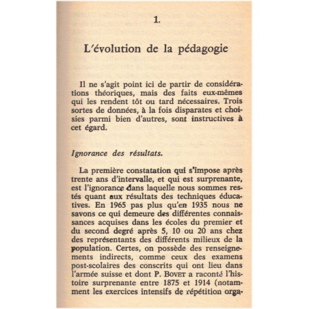 Psychologie et pédagogie, Jean Piaget, 1979 - réforme de l'enseignement