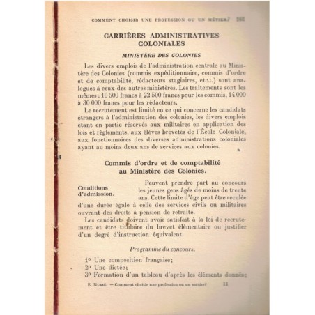 Comment choisir une profession ou un métier, Elie Mossé, 1931 - féminisme, métiers féminins, métiers empire colonial