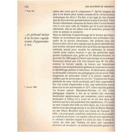 Le poisson rouge dans le Perrier, J.P. Despin et M.C. Bartholy, 1983 - enquête sur l'école, pédagogie