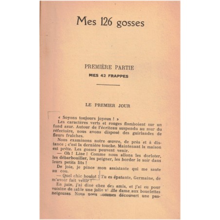 Mes 126 gosses, Juliette Pary, 1946 - colonie de vacances, enfance 1945, roman
