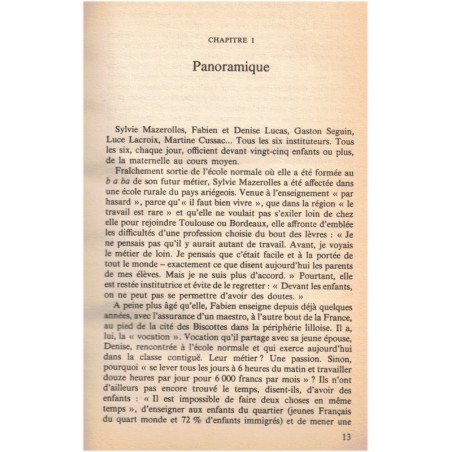 Les instits, enquête sur l'école primaire, Nicole Gauthier 1987 - instituteur, enquête sur l'école, pédagogie