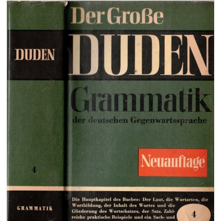 Der Grosse Duden, Grammatik der deutschen Gegenwartssprache Band 4, 1966 - dictionnaire allemand