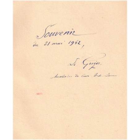 Pour le Dimanche, une lecture, à l'école, au collège, au foyer, P. Guise, 1940 - livre dédicacé, enseignement catholique