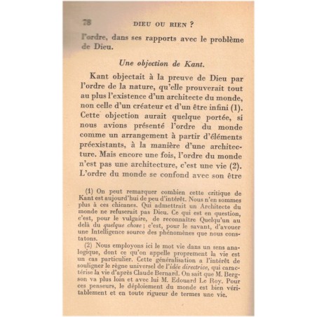 Dieu ou rien, A.D. Sertillanges, 1933 - Dieu et la moralité, philosophie religieuse