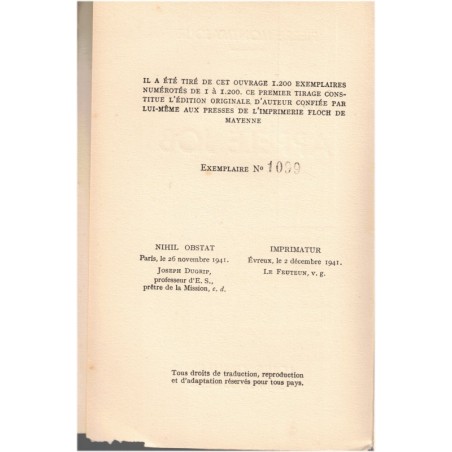 Un homme appelé Job, Pierre Montmajour, 1941 - Ancien Testament, poème, édition numérotée