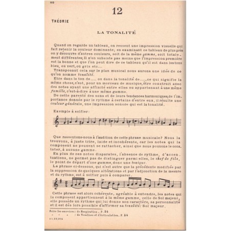 Cours complet d'éducation musicale et de chant choral, livre IV, Hansen, classe de 5e, 1954 - manuel de musique