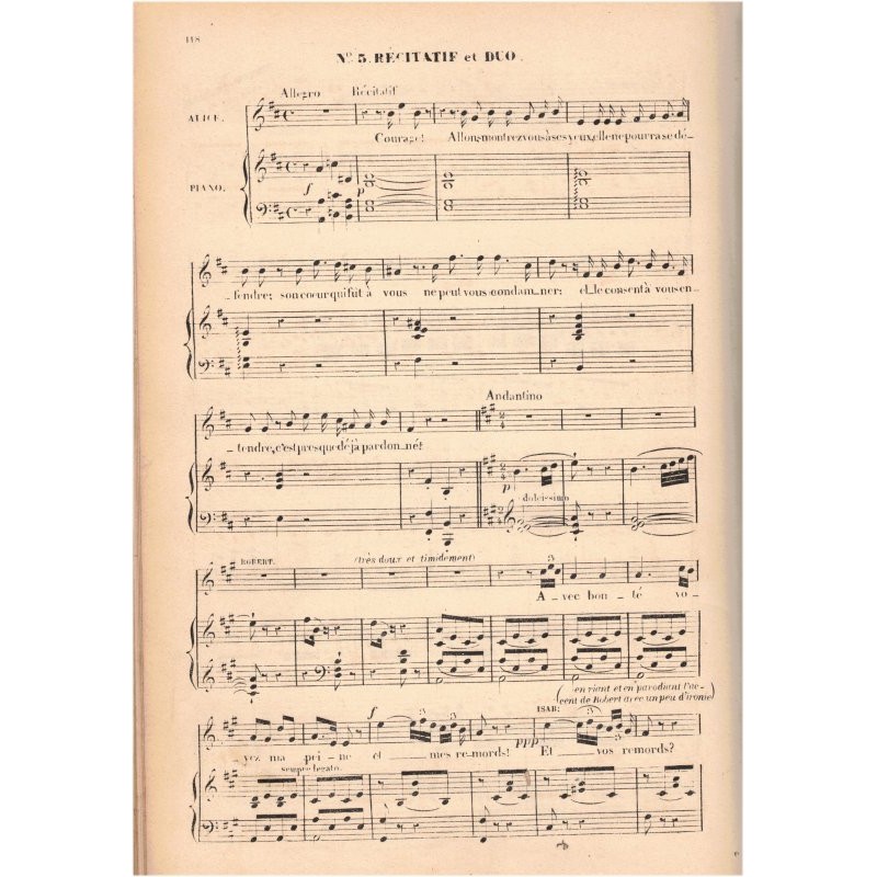 Opéra Robert le Diable, Meyerbeer, 1886 partition de musique classique