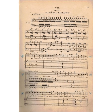 Opéra Robert le Diable, Meyerbeer, 1886 - partition de musique classique