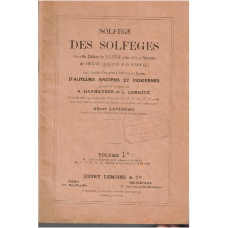 Solfège des solfèges, Henry Lemoine, volume 1A, - manuel de musique, compositeurs musique classique
