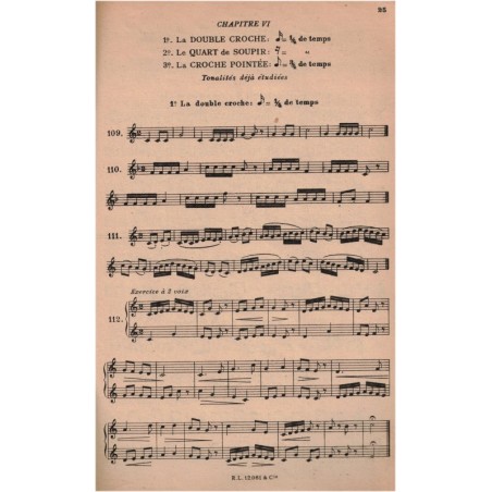 L'heure du solfège, livre 1 classes de 6e et 5e, B. Forest, 1939 - manuels de musique, solfège