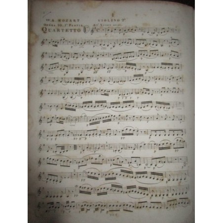 Mozart, Opéra 10, 6 Quartetto et 8 Quintetto, 1807, éditeur Jean-Jérôme Imbault, Oeuvres choisies de Mozart - partitions musique
