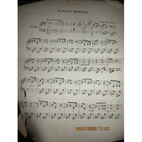 Elsass-Marsch, Marche alsacienne, R. Foerster, partition de musique, Alsace Lorraine