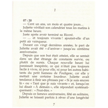 L'heure de Juliette, Elsa Chabrol, 2009 - roman, intrigue villageoise, quatrième âge, Cévennes