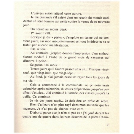 Huit jours en été, Patrick Cauvin, 1979 - monotonie de la vie, roman français