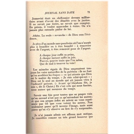 Journal sans date, Gilbert Cesbron, 1963 - mémoire, essai