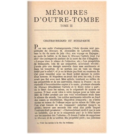 Mémoires d'Outre-Tombe T2, Chateaubriand, 1955  - Napoléon, Monarchie de Juillet, politique XIXe siècle, collection du Flambeau