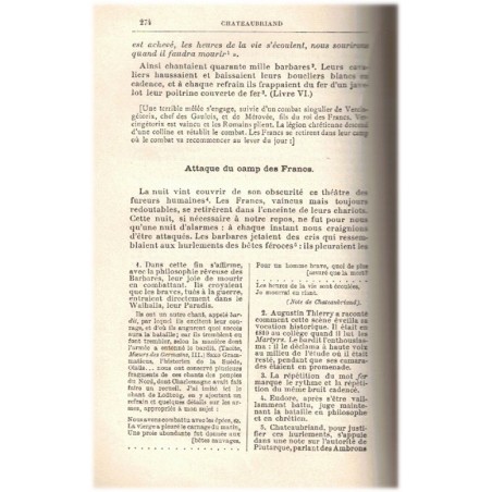 Chateaubriand, morceaux choisis, René Canat, 1936  - anthologie de Chateaubriand, manuels de littéarature