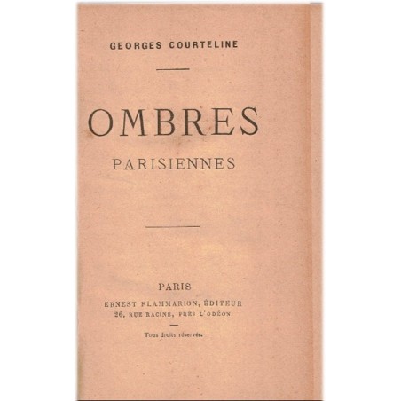 Ombres parisiennes, Georges Courteline, 1894 - théâtre vaudeville, belle reliure cuir