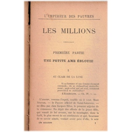 L'Empereur des pauvres, T2 Les Millions, Félicien Champsaur, 1920 - société 1920, roman d'amour