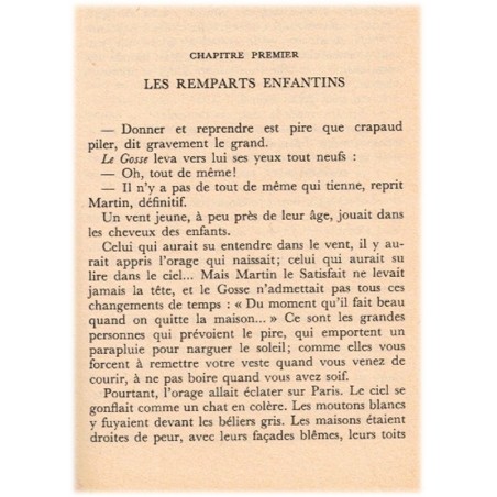 Les innocents de Paris, Gilbert Cesbron, 1980 - enfants pauvres de Paris 1920, jardins ouvriers