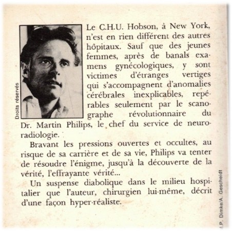 Vertiges, Robin Cook, 1983 - hôpital, disparitions de jeunes filles, enquête