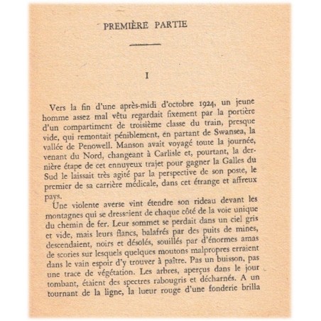 La citadelle, A.J. Cronin, 1951 - pauvreté mines galloises, médecin