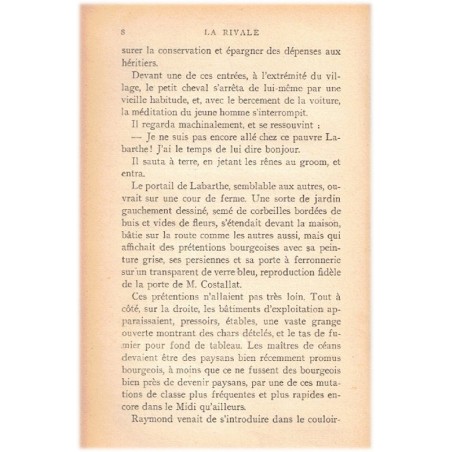 La rivale, Champol, 1903 - roman sentimental, mœurs provinciaux,