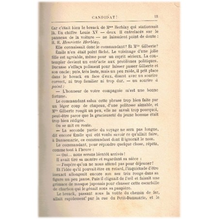 Candidat ! roman contemporain, Jules Claretie, 1887 - roman 19e siècle