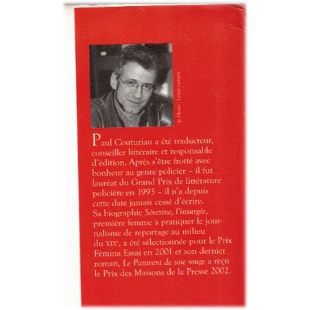 Le paravent de soie rouge, Paul Couturiau, 2002 - roman, Chine XVIIIe siècle, intrigue politico-policière