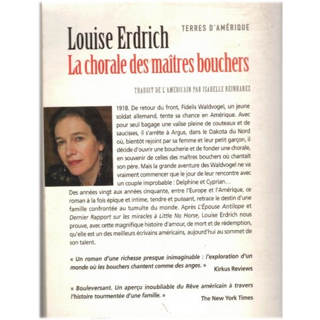 La chorale des maîtres bouchers, Louise Erdrich, 2004 - rêve américain, Amérique 1920, immigration allemande