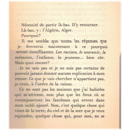 Au pays de mes racines, Marie Cardinal, 1980 - Algérie