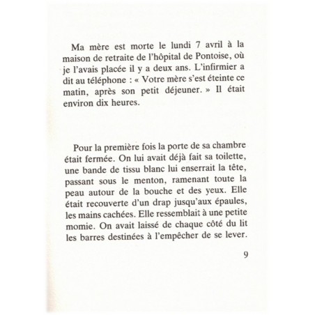Une femme, Annie Ernaux, 1988 - mort d'une mère, relations mère fille