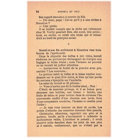 Sorrell et fils, Warwick Deeping, 1946 - sacrifice paternel, société anglaise 1930