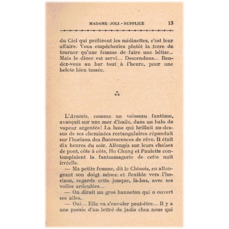 Madame Joli-Supplice, Maurice Dekobra, 1934 - roman policier, Chine années 1930