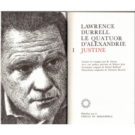 Le quatuor d'Alexandrie, T1 Justine, Lawrence Durrell, 1968 - roman d'amour, bleu Cercle du bibliophile