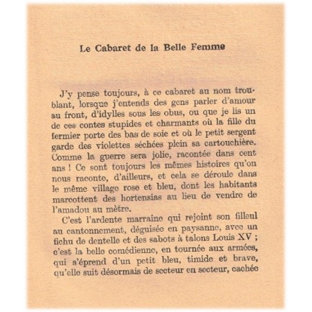 Le cabaret de la belle femme, Roland Dorgelès, 1928 - Les Croix de Bois - guerre 1914/1918,  Poilus dans les tranchées