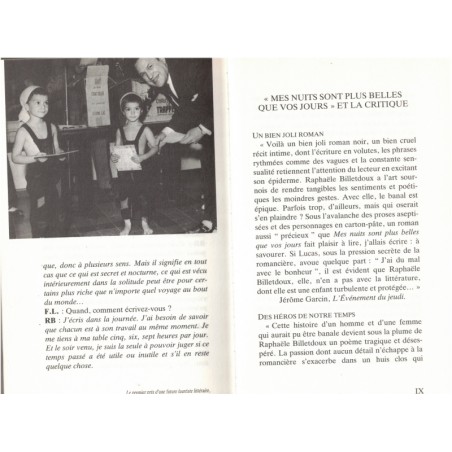 Mes nuits sont plus belles que vos jours, Raphaële Billetdoux, 1986 - rencontre amoureuse
