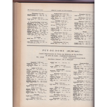 Guide médical de France 1958, annuaire médecins, sanatoriums, préventoriums, santé, médecine,