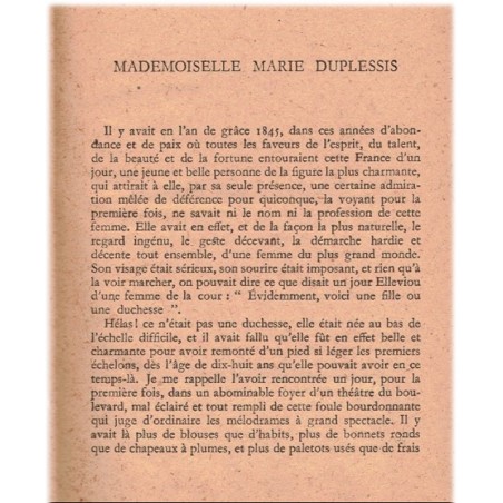 La dame aux camélias, Alexandre Dumas Fils, 1946 - courtisane, amour impossible, mœurs 19e s., collection pourpre