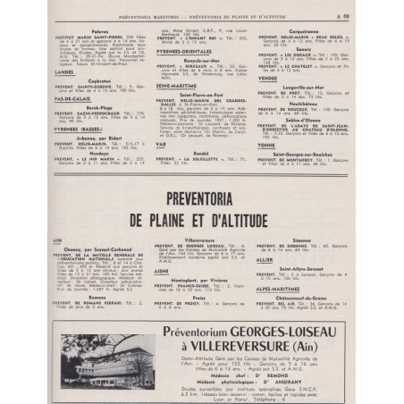 Guide médical de France 1958, annuaire médecins, sanatoriums, préventoriums, santé, médecine,