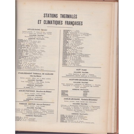 Guide médical de France 1958, annuaire médecins, sanatoriums, préventoriums, santé, médecine,