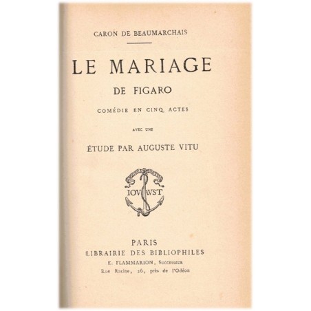 La folle journée ou le mariage de Figaro, Caron de Beaumarchais - belle reliure, théâtre XVIIIe siècle