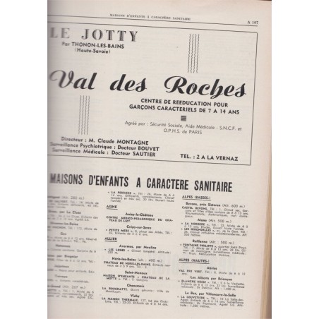 Guide médical de France 1958, annuaire médecins, sanatoriums, préventoriums, santé, médecine,