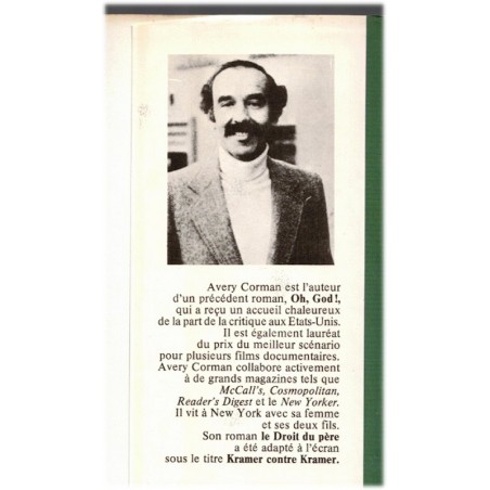 Kramer contre Kramer, le droit du père, Avery Corman, 1980 - divorce, roman américain