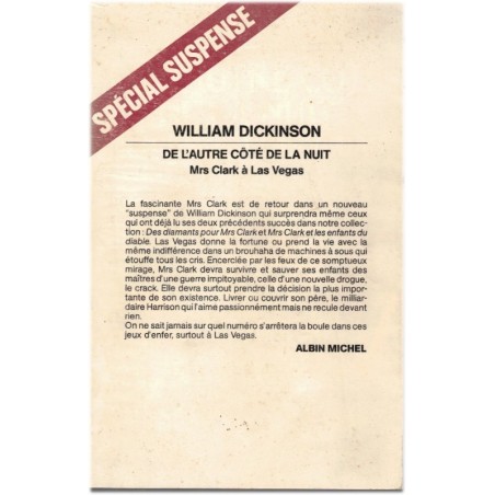 De l'autre côté de la nuit, Mrs Clark à Las Vegas, William Dickinson, 1987 - suspense, prince du crime
