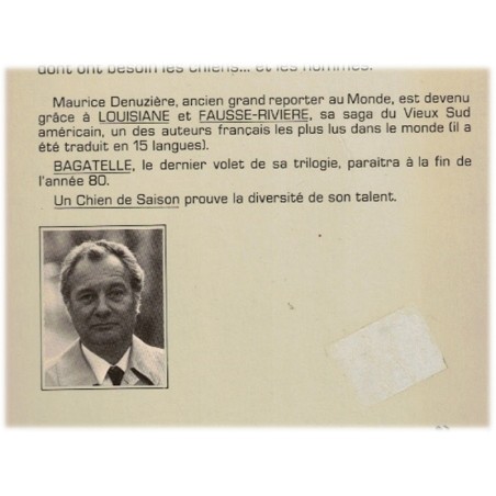 Un chien de saison, Maurice Denuzière, 1980 - chien, relations maître et chien, roman animalier
